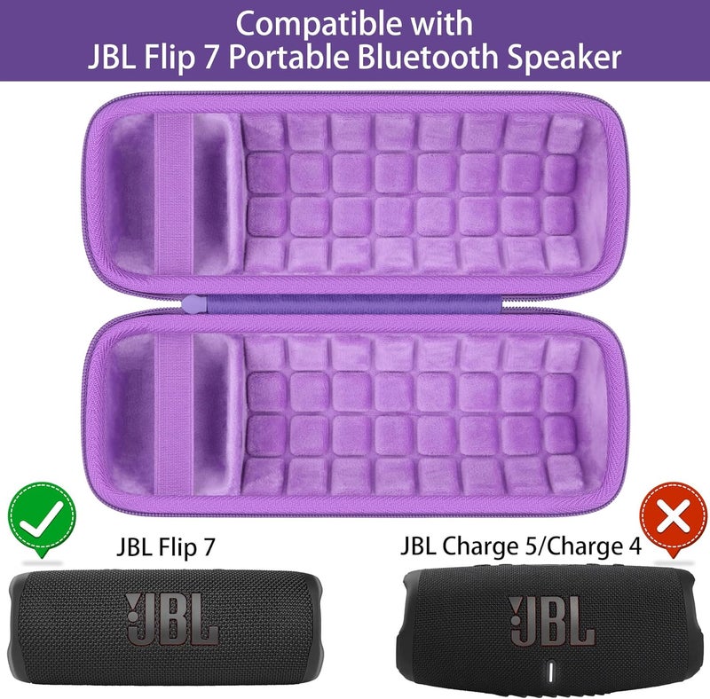 Baval Hard Portable Case Compatible With JBL Flip 7 Portable Wireless Bluetooth Waterproof Speaker(Purple Case) - Image 3